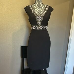 Sue Wong Womens Slip Dress Vtg 90s Y2K Black Size 4